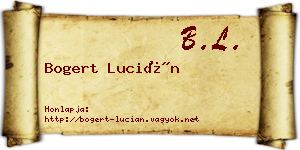 Bogert Lucián névjegykártya